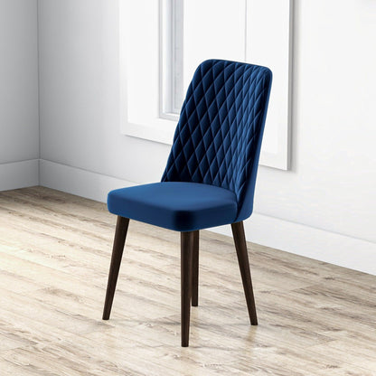 Katie - Mid-Century Modern Velvet Dining Chair (Set of 2) - Blue
