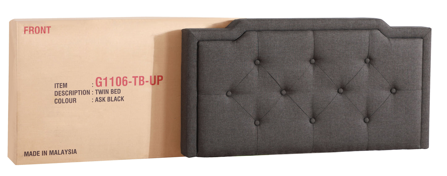 Deb - Twin Bed Upholstered For Cozy Sleep - Black