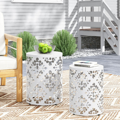 Metal (Set of 2) End Table - White