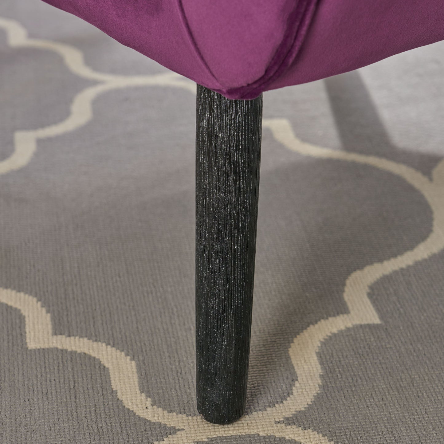 Alyssa - Velvet Arm Chair With Wingback Design - Fuchsia