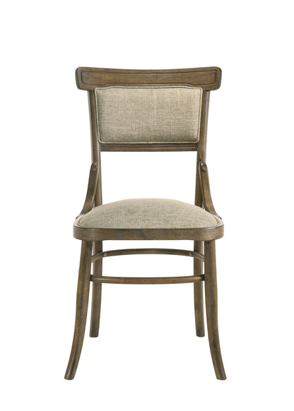 Bistro - 9 Piece Dining Table With Extension Leaf And Off White Fabric Dining Chairs (Set of 9) - Vintage Walnut