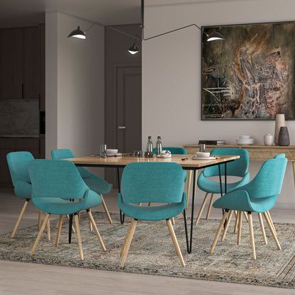 Malden - Bentwood Dining Chair - Turquoise Blue / Light Brown