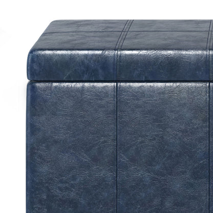 Dover - Storage Ottoman Bench - Denim Blue
