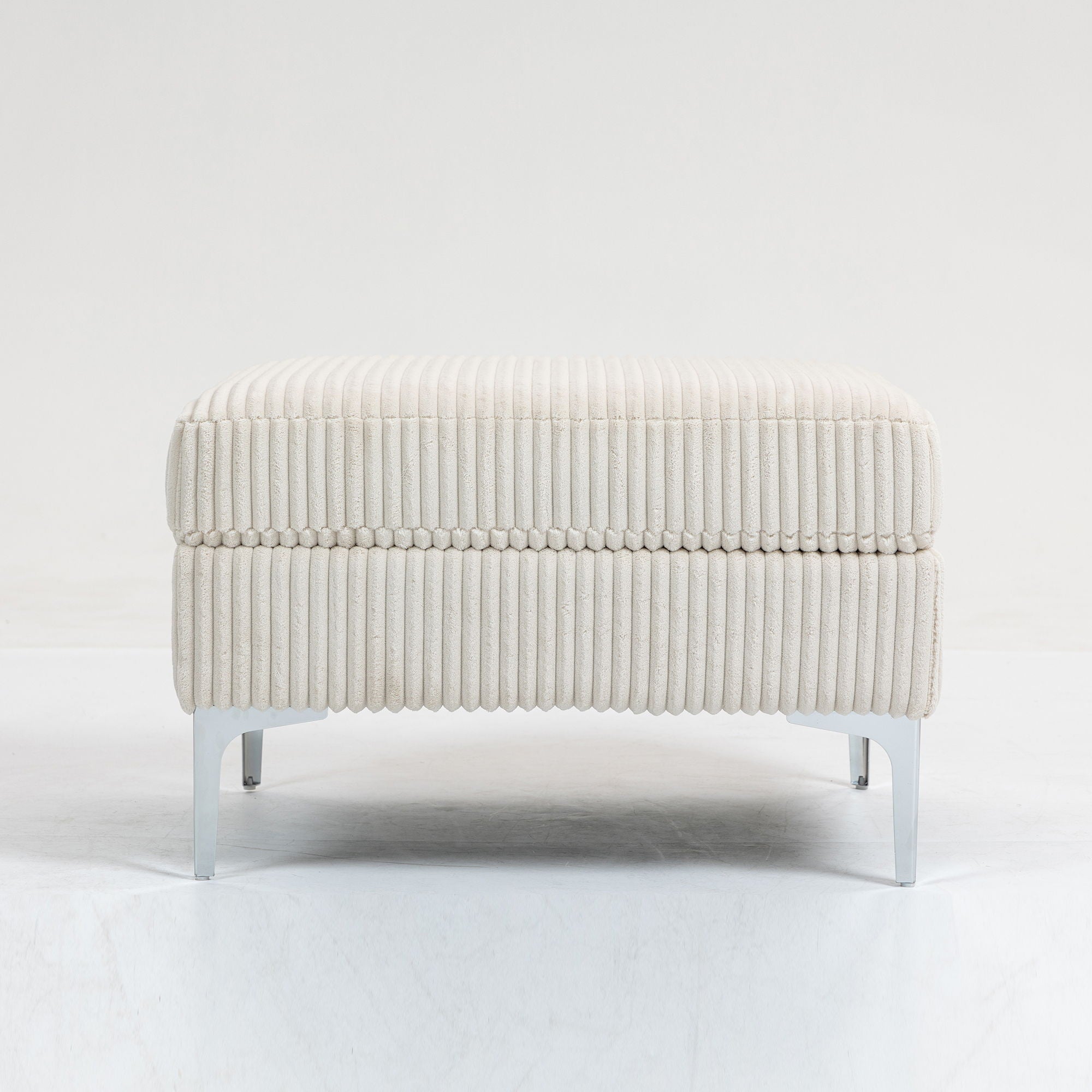 Modular Sectional Sofa Square Ottoman Module, Storage Ottoman Footrest - Beige