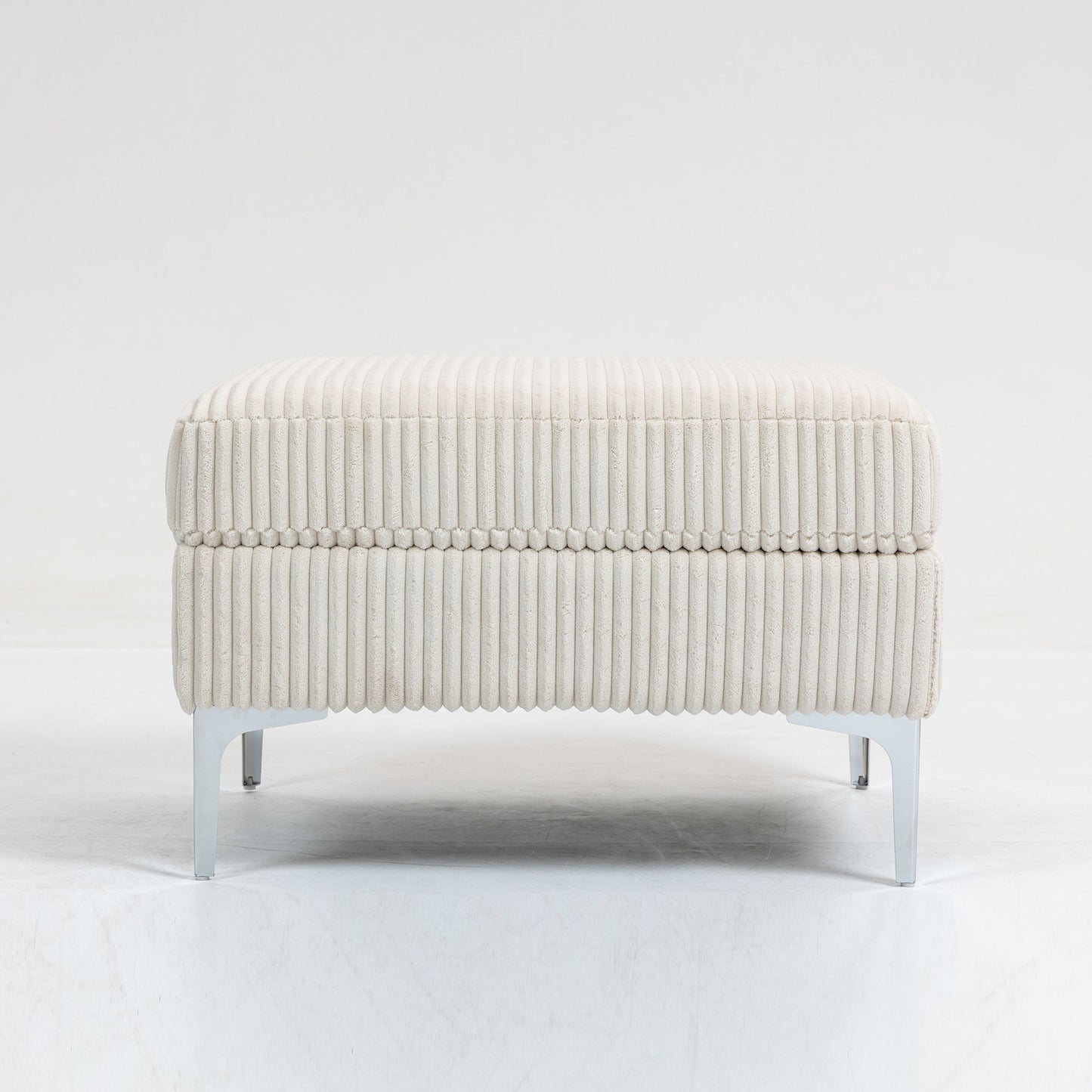 Modular Sectional Sofa Square Ottoman Module, Storage Ottoman Footrest - Beige