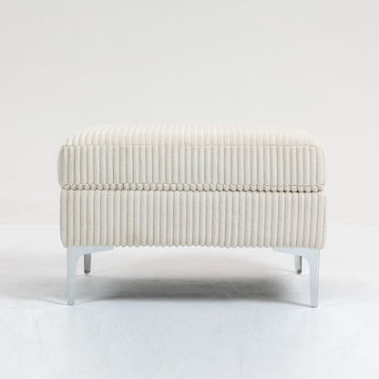 Modular Sectional Sofa Square Ottoman Module, Storage Ottoman Footrest - Beige