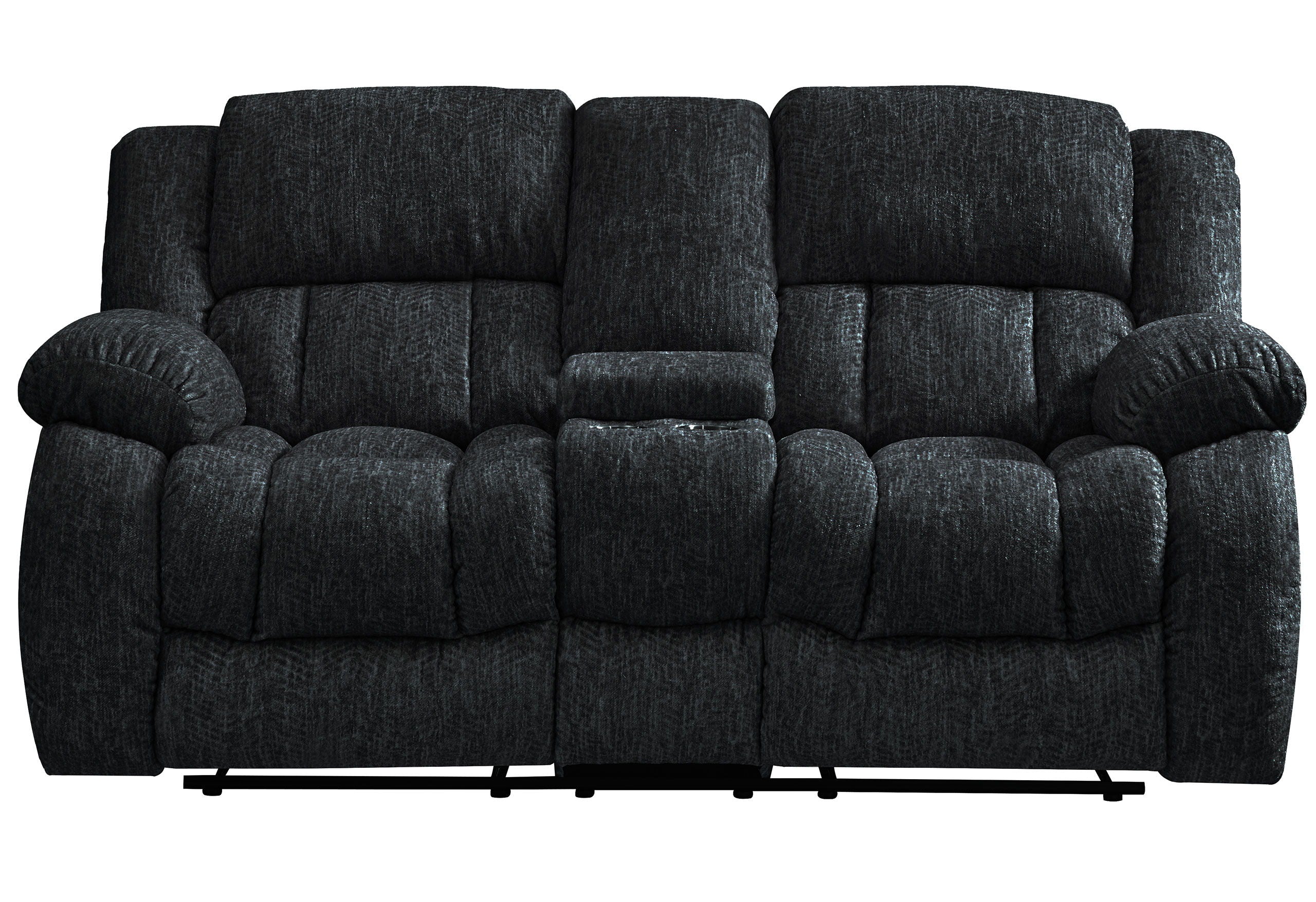 Stonic - Console Reclining Loveseat - Ebony
