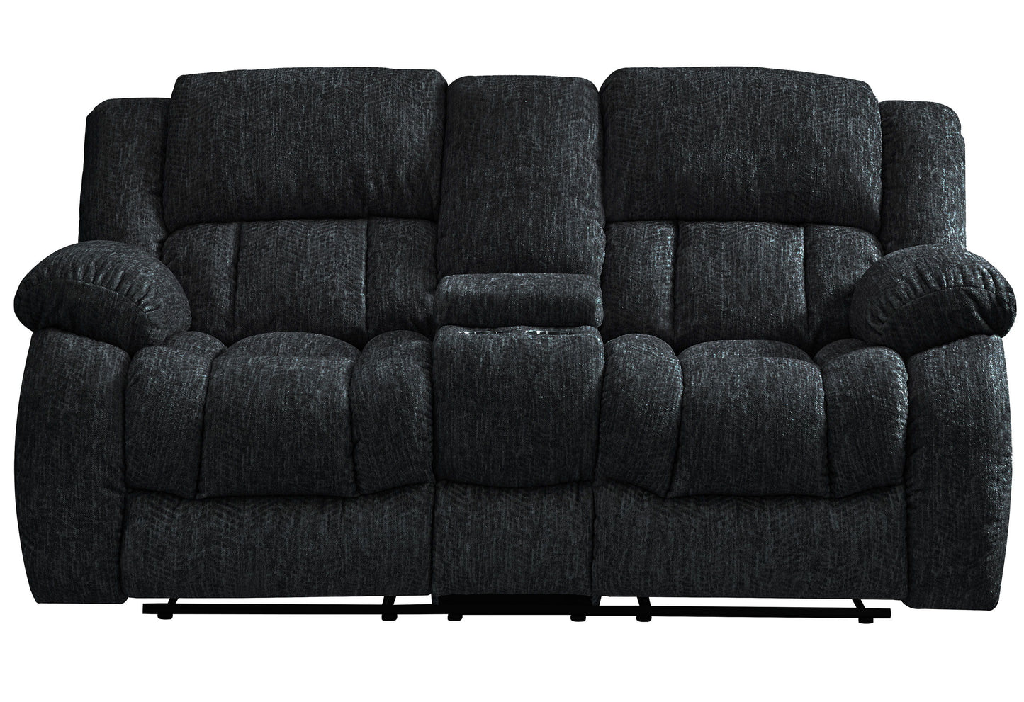 Stonic - Console Reclining Loveseat - Ebony