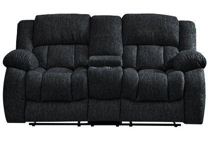 Stonic - Console Reclining Loveseat - Ebony
