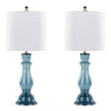 Bishop - Contemporary Clear Angel Table Lamp (Set of 2) - Blue / Polished Nickel / White