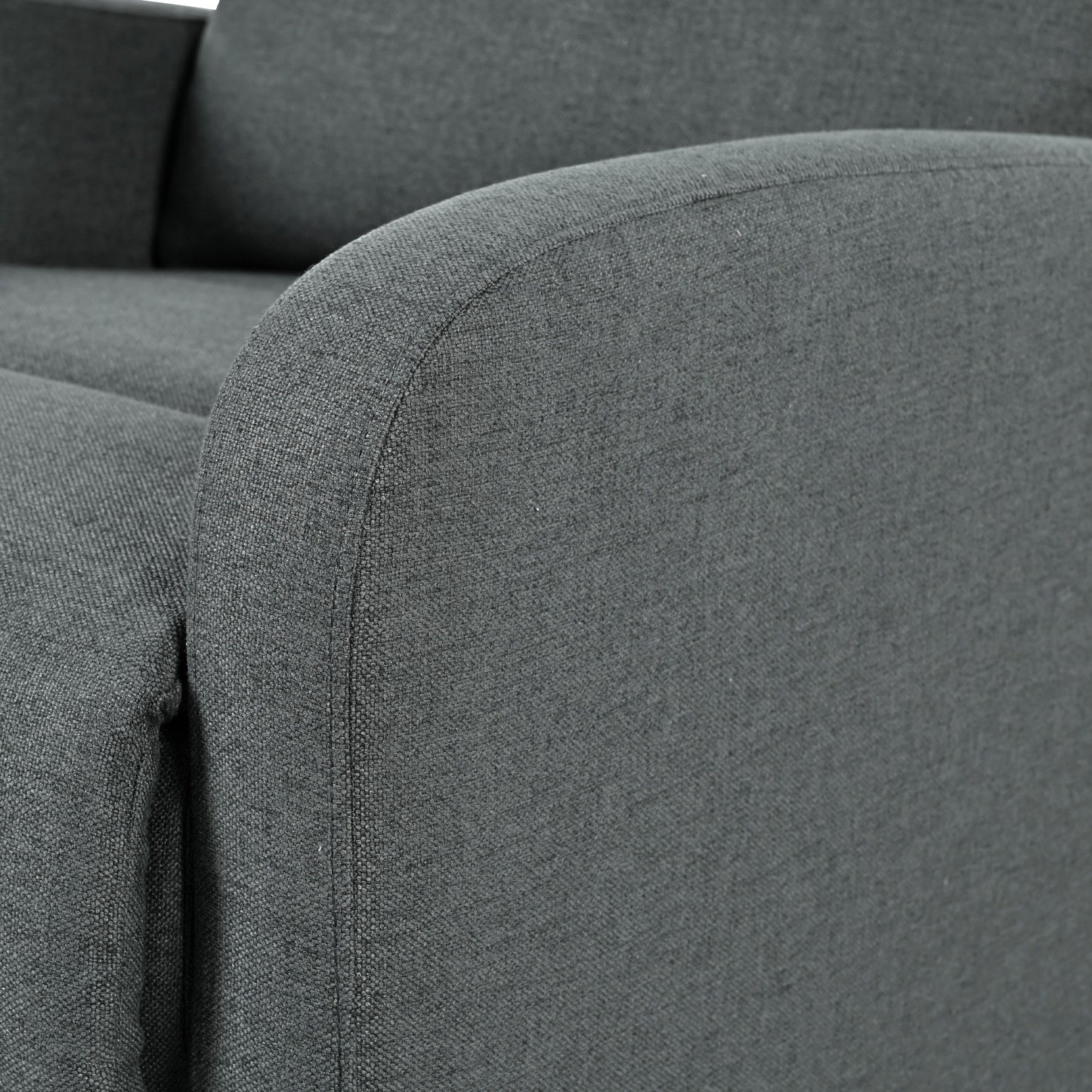 Modern Manual Recliner, Home Theater Chair With Adjustable Backrest For Living Room - Charcoal