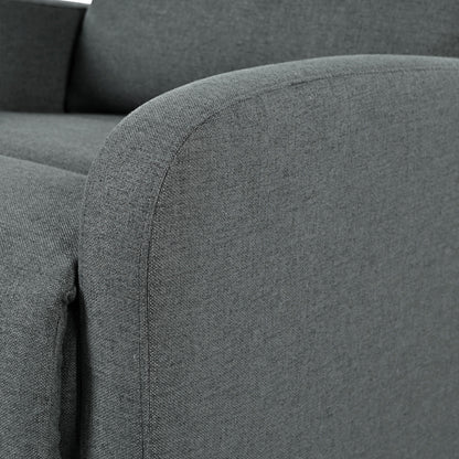 Modern Manual Recliner, Home Theater Chair With Adjustable Backrest For Living Room - Charcoal