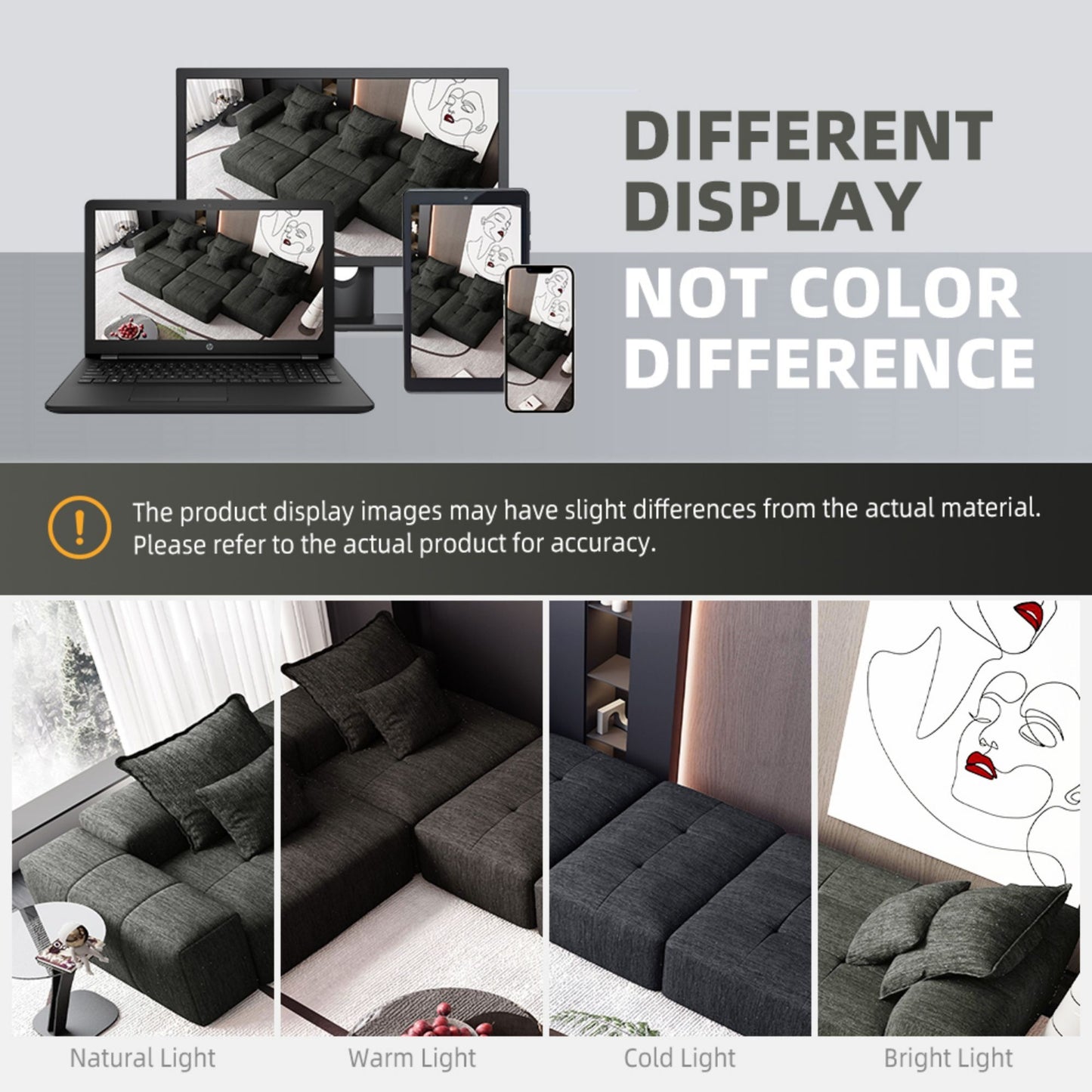 Modern Oversized Modular Sectional Sofa, Sparkling Chenille Fabric Soft Cushion Sofa With 6 Pillows, 6 Pieces Diy Combination Tufted Sofa, No Assembly Required - Black