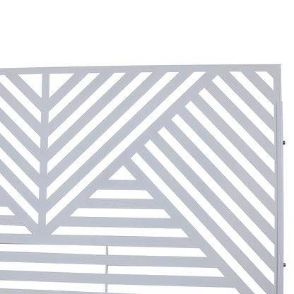 Outdoor & Indoor Privacy Screen Metal Privacy Screen, Freestanding Decorative Privacy Screen For Deck Balcony Patio, Privacy Fence Panels - White