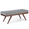 Chanelle - Mid Century Ottoman Bench - Pebble Gray