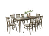 Bistro - 9 Piece Dining Table With Extension Leaf And Off White Fabric Dining Chairs (Set of 9) - Vintage Walnut