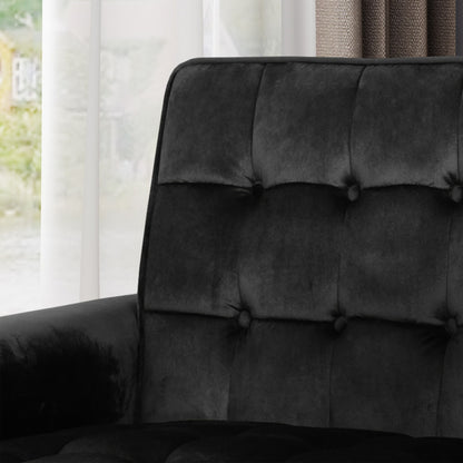 Comfy Arm Chair With Tufted Back, Modern For Living Room, Bedroom And Study - Black