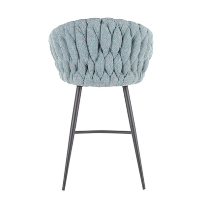 Matisse - Braided Contemporary Counter Stool - Black / Gray / Blue