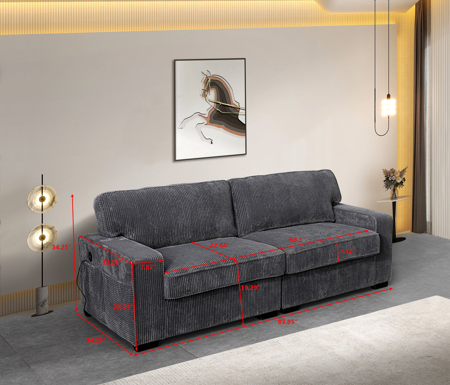 Stationary Loveseat - Cream
