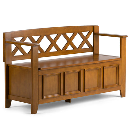 Amherst - Entryway Storage Bench - Light Avalon Brown