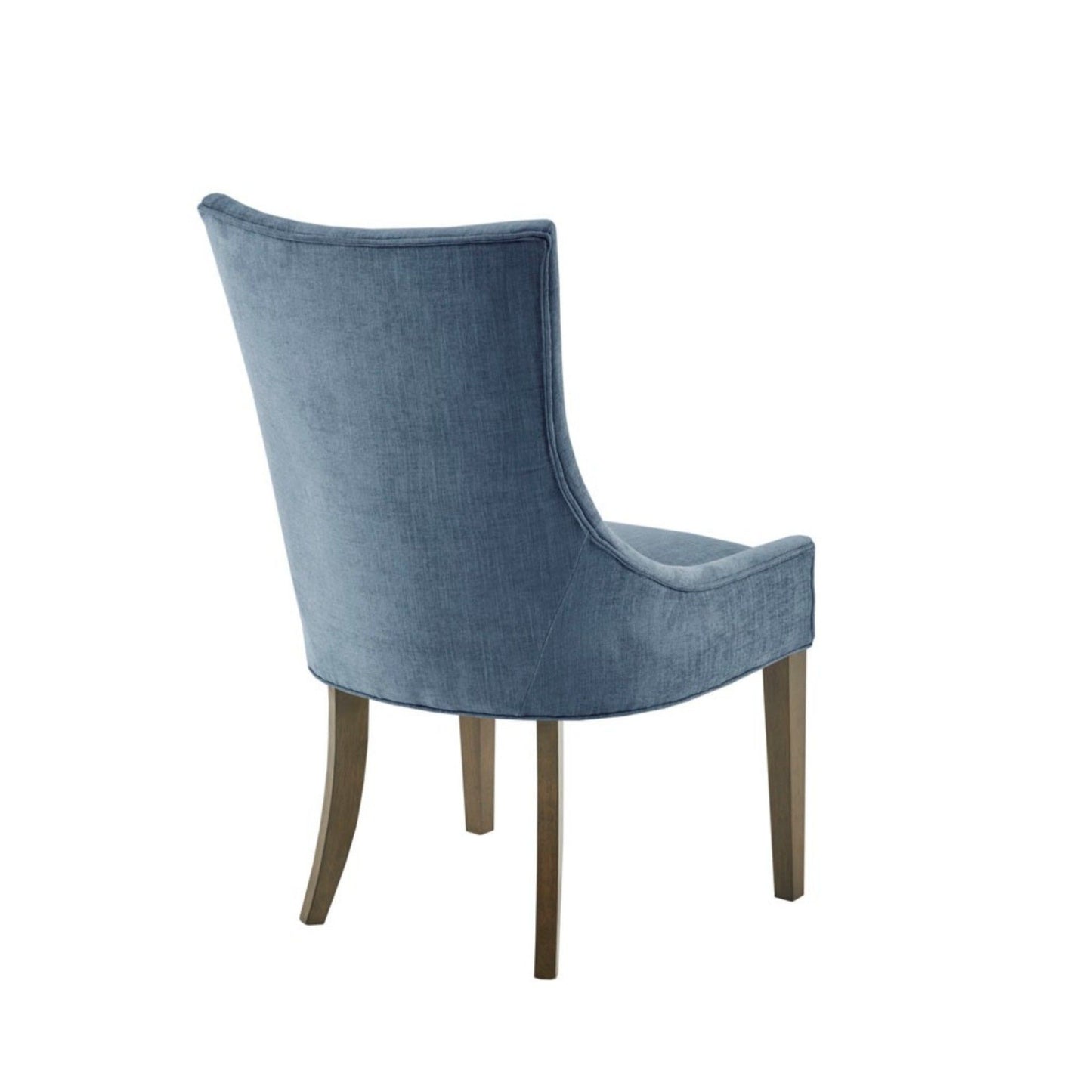 Dining Side Chair, High Back Upholstered Multi-Hued Fabric (Set of 2) - Blue
