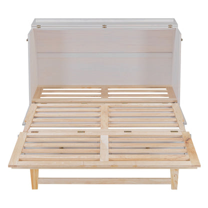 Queen Murphy Bed Elegantly Designed With Large Drawers - White