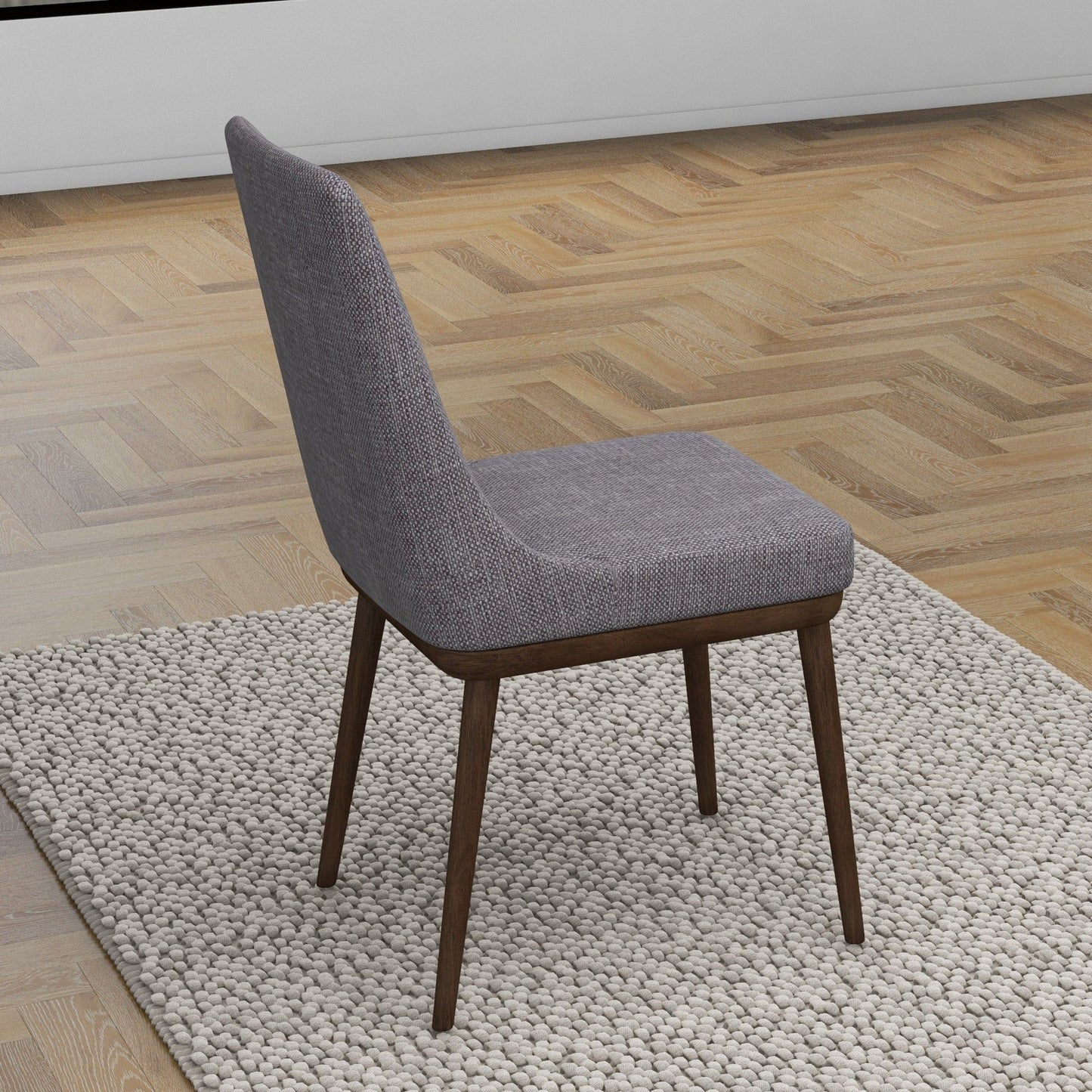 Kate - Mid-Century Modern Dining Chair (Set of 2) - Fabric - Gray