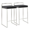 Fuji - Contemporary, Stackable Counter Stool (Set of 2) - Black