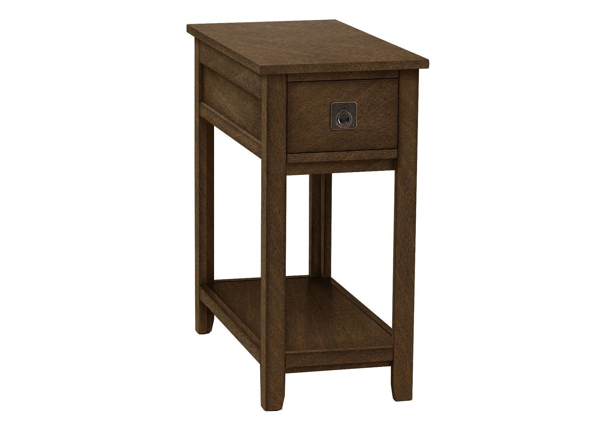 Accent End Table, Narrow, Storage Drawer, Transitional - Espresso