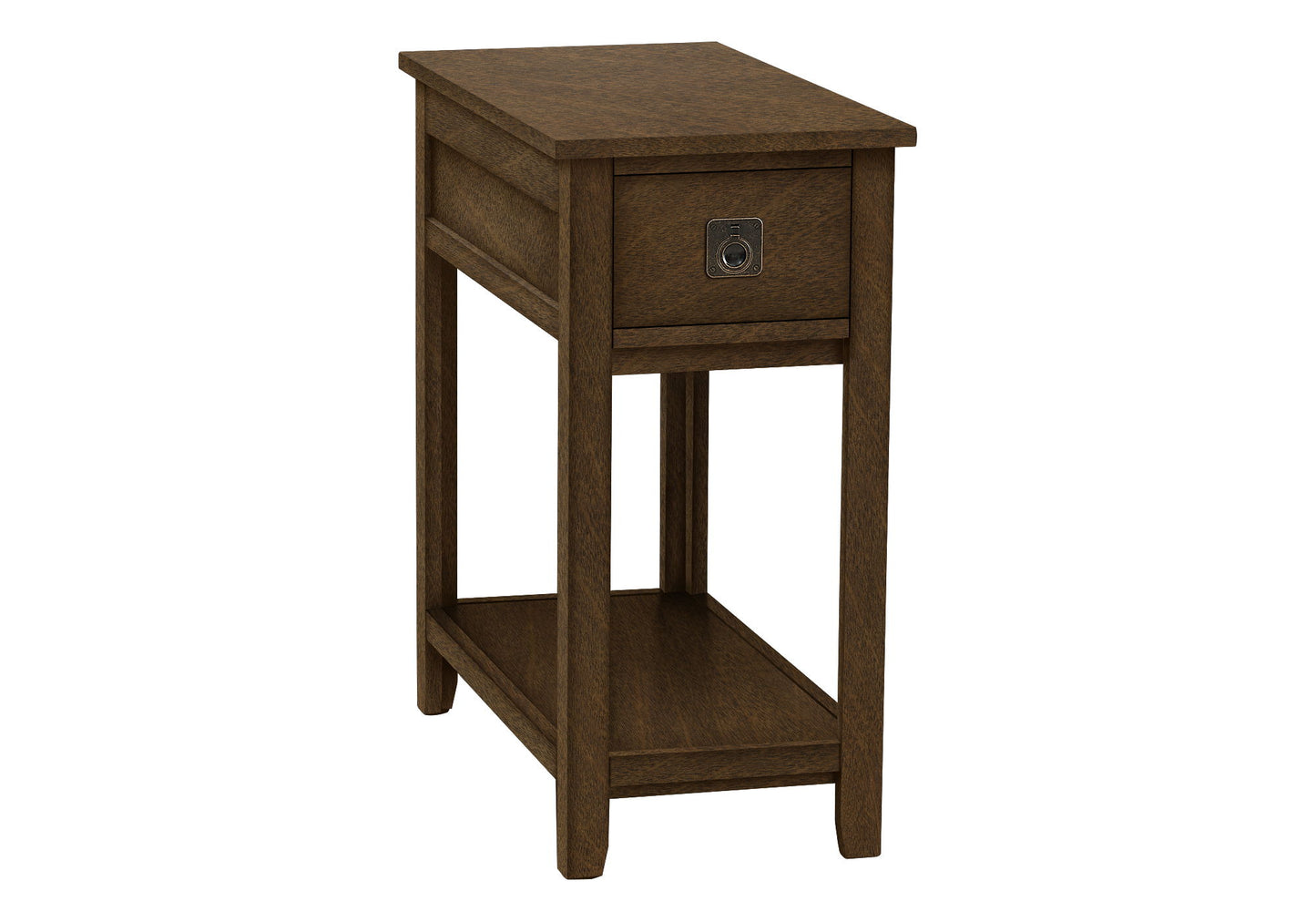 Accent End Table, Narrow, Storage Drawer, Transitional - Espresso
