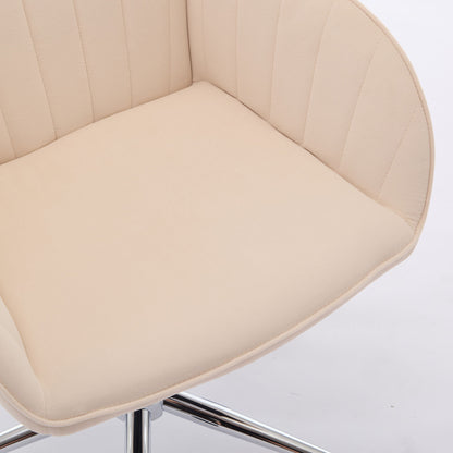 Adjustable Office Chair, Home Bedroom, Ergonomic Swivel Chair, Backrest Seat, Comfortable For Long Sitting - Khaki