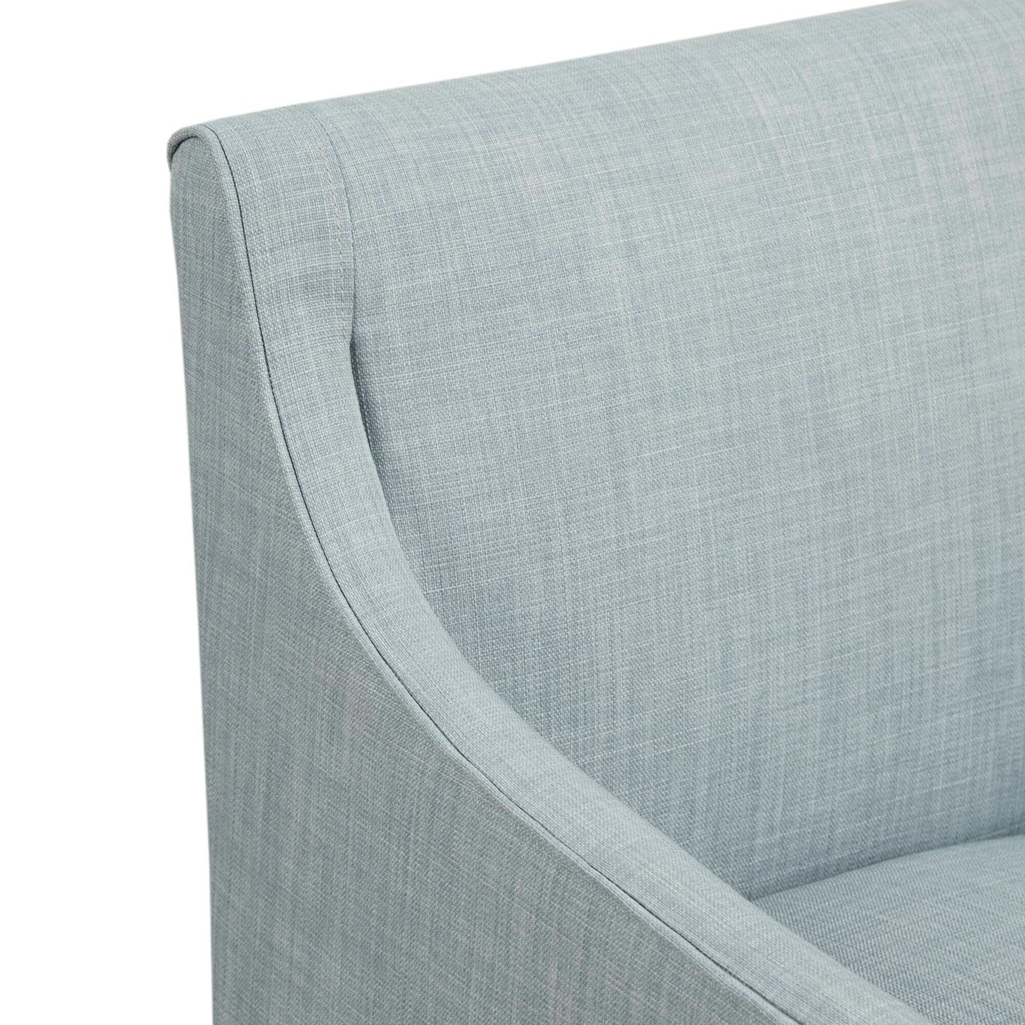 Upholstered Dining Arm Chair With Casters Woven - Light Gray Blue