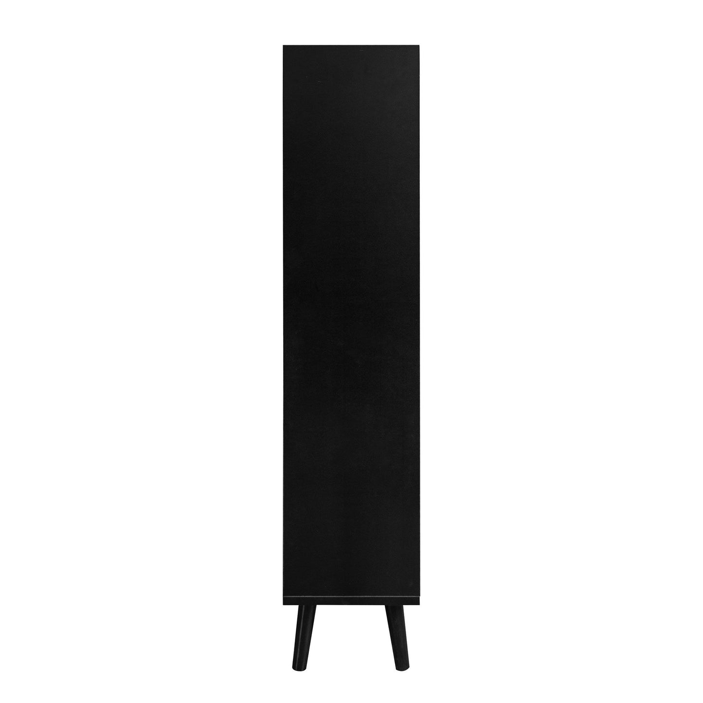 Allen - Rattan 2 Door 1 Drawer Cabinet Shoe Rack For Entrance, Double Layer - Black