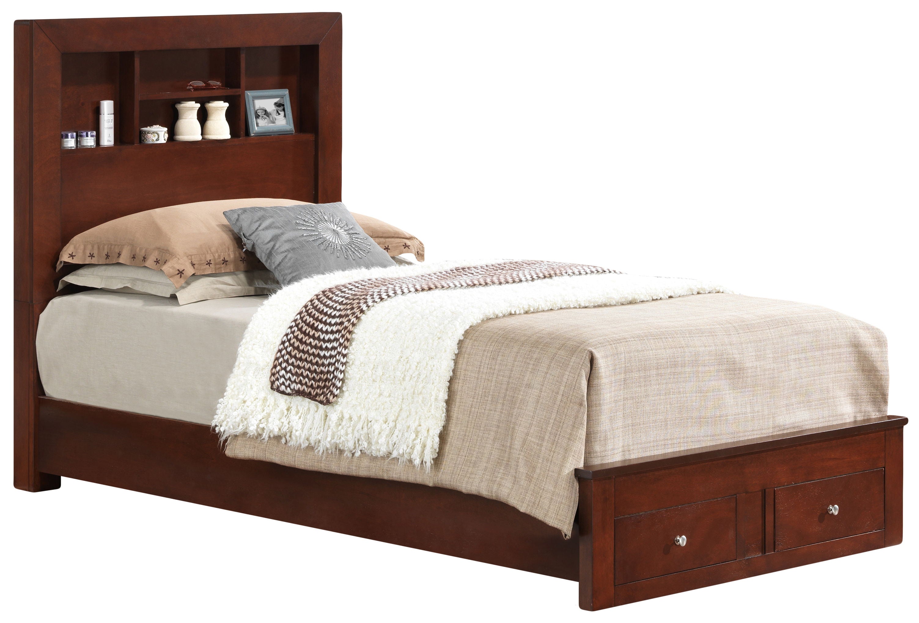 Twin Storage Bed With Versatile Appeal - Cherry