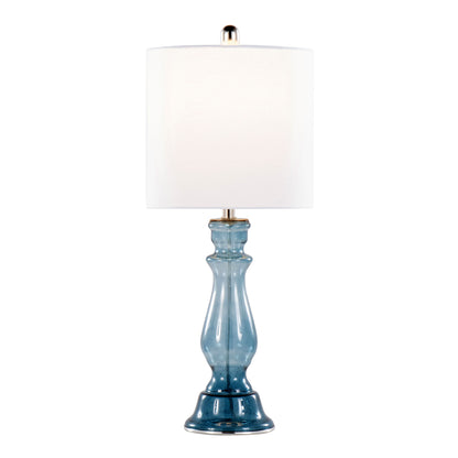 Bishop - Contemporary Clear Angel Table Lamp (Set of 2) - Blue / Polished Nickel / White