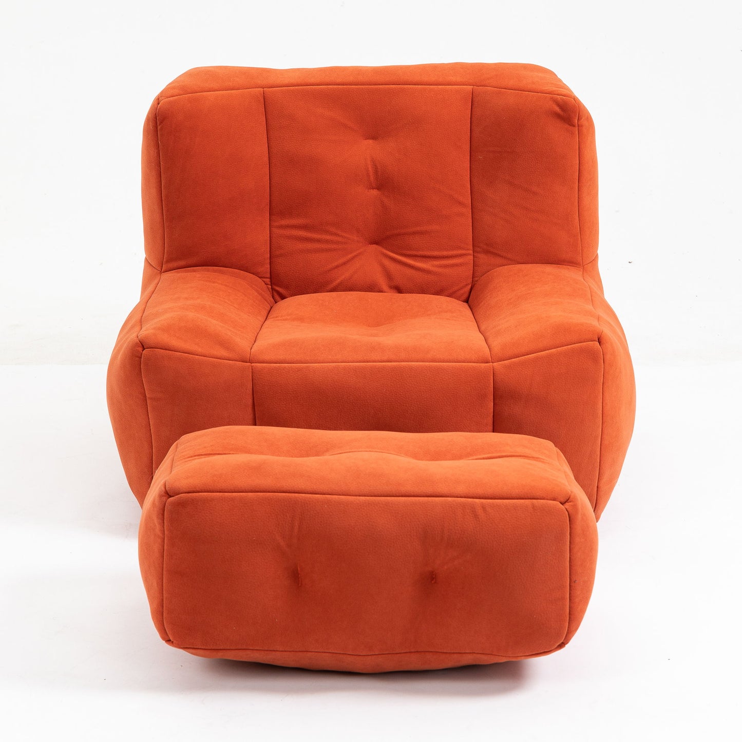 Fluffy Bean Bag Chair, Comfortable Bean Bag For Adults And Children, Super Soft Lazy Sofa Chair With Memory Foam And Ottoman, Indoor Modern Focus Bean Bag Chair For Living Room, Bedroom, Apartment - Red