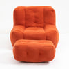 Fluffy Bean Bag Chair, Comfortable Bean Bag For Adults And Children, Super Soft Lazy Sofa Chair With Memory Foam And Ottoman, Indoor Modern Focus Bean Bag Chair For Living Room, Bedroom, Apartment - Red