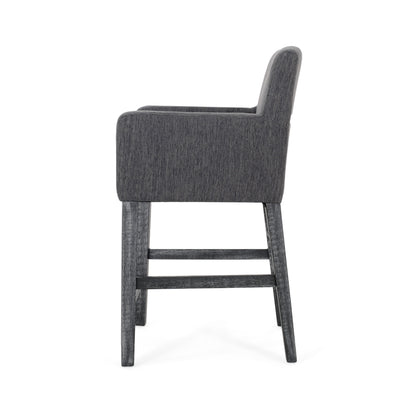Serenitia - Upholstered Counter Chair With Straight Arm - Charcoal