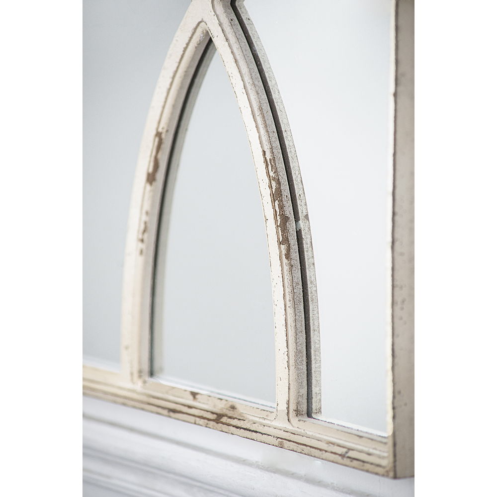 Rectangular Wooden Wall Mirrors With Distressed Frame, Vertical Or Horizontal, Home Decor For Living Room (Set of 2) - White