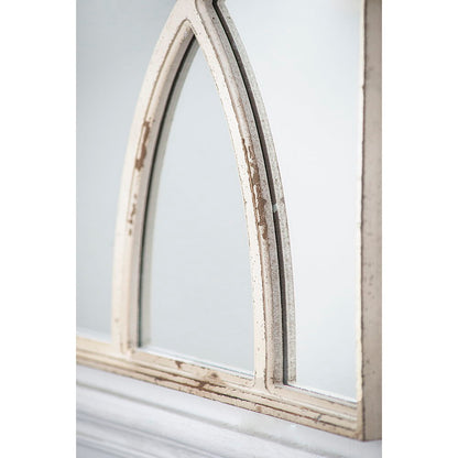 Rectangular Wooden Wall Mirrors With Distressed Frame, Vertical Or Horizontal, Home Decor For Living Room (Set of 2) - White