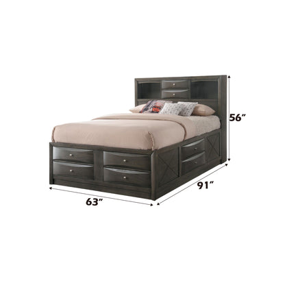 Ireland - Queen Bed With Storage - Gray Oak