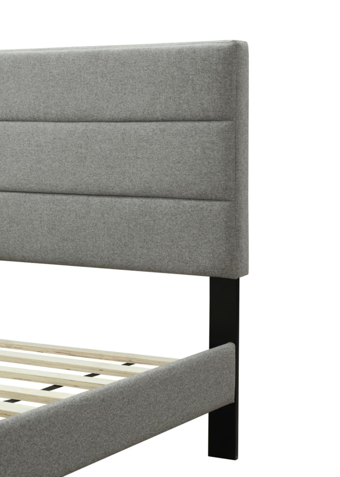 King Sized Channel Bed With USB - Gray