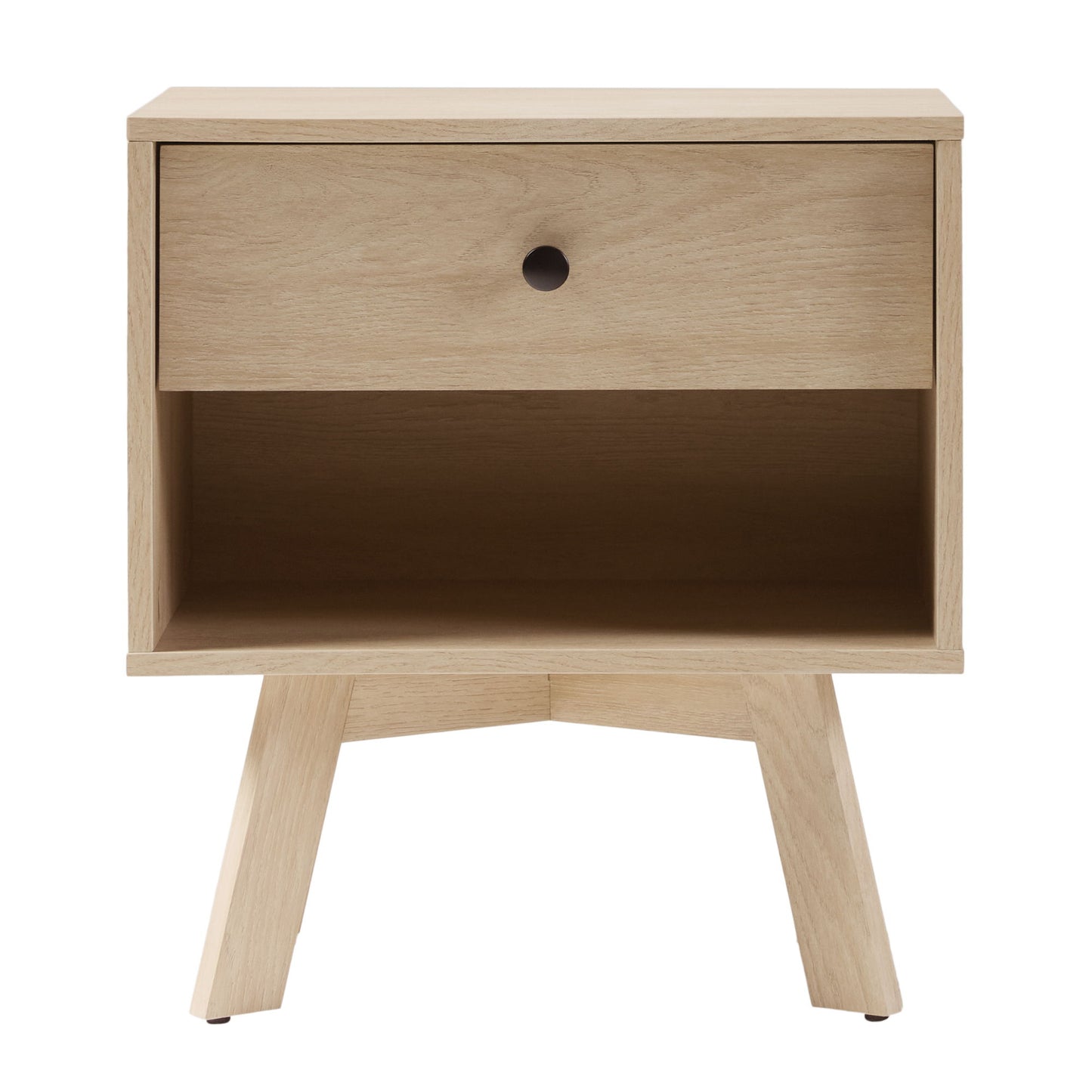 Mid-Century Modern Minimalist 1 Drawer Nightstand - Coastal Oak