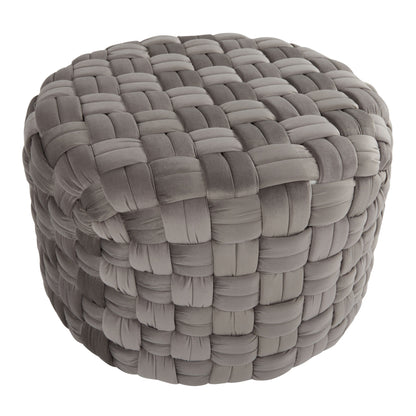 Braided - Round Ottoman - Dark Gray
