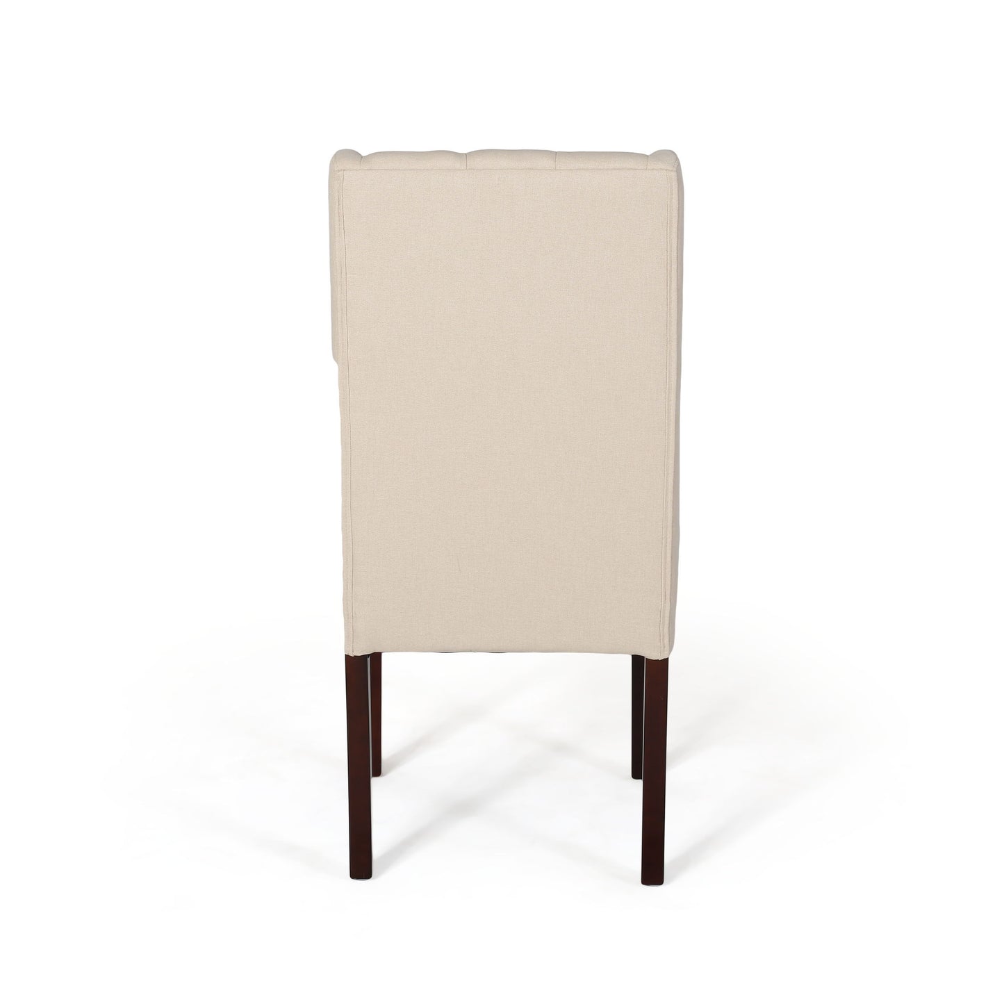 Sophisticated Tufted Dining Chairs (Set of 2) With High Back And Birch Wood Legs - Beige