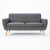 Mid Century Modern Loveseat Sofa With Button Tufted Backrest - Dark Gray