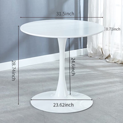Tulip Table Mid-Century Dining Table For 2-4 People With Round MDF Table Top, Pedestal Dining Table, End Table Leisure Coffee Table - White