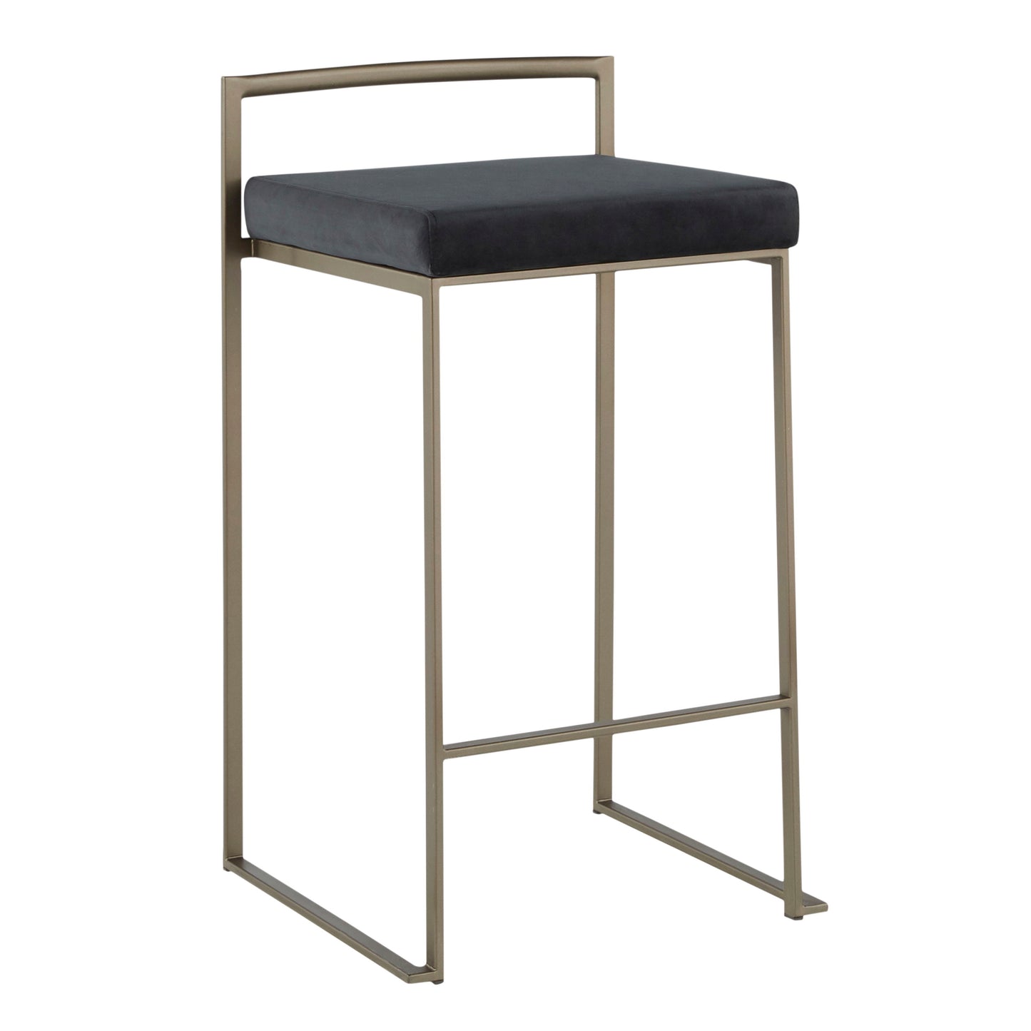 Fuji - Industrial, Stackable Counter Stool (Set of 2) - Black