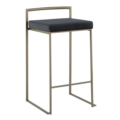 Fuji - Industrial, Stackable Counter Stool (Set of 2) - Black