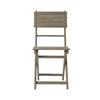 Outdoor Foldable Wood 2 Dining Chair With Slat Design - Gray